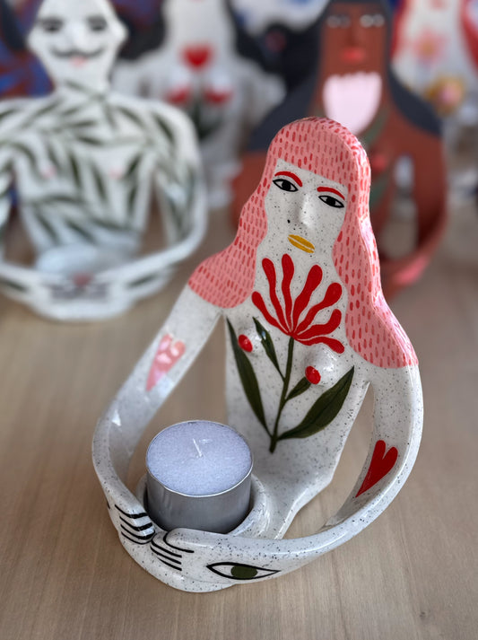 Candle Holder - wobble lady (discounted)