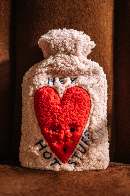 Hot water bottle - 'Hey hot stuff'