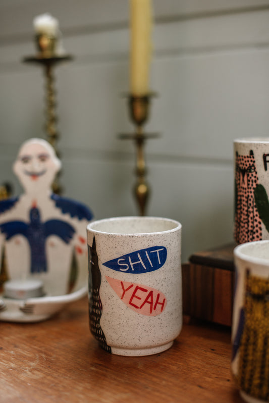 Shit Yeah! - speckled clay cup