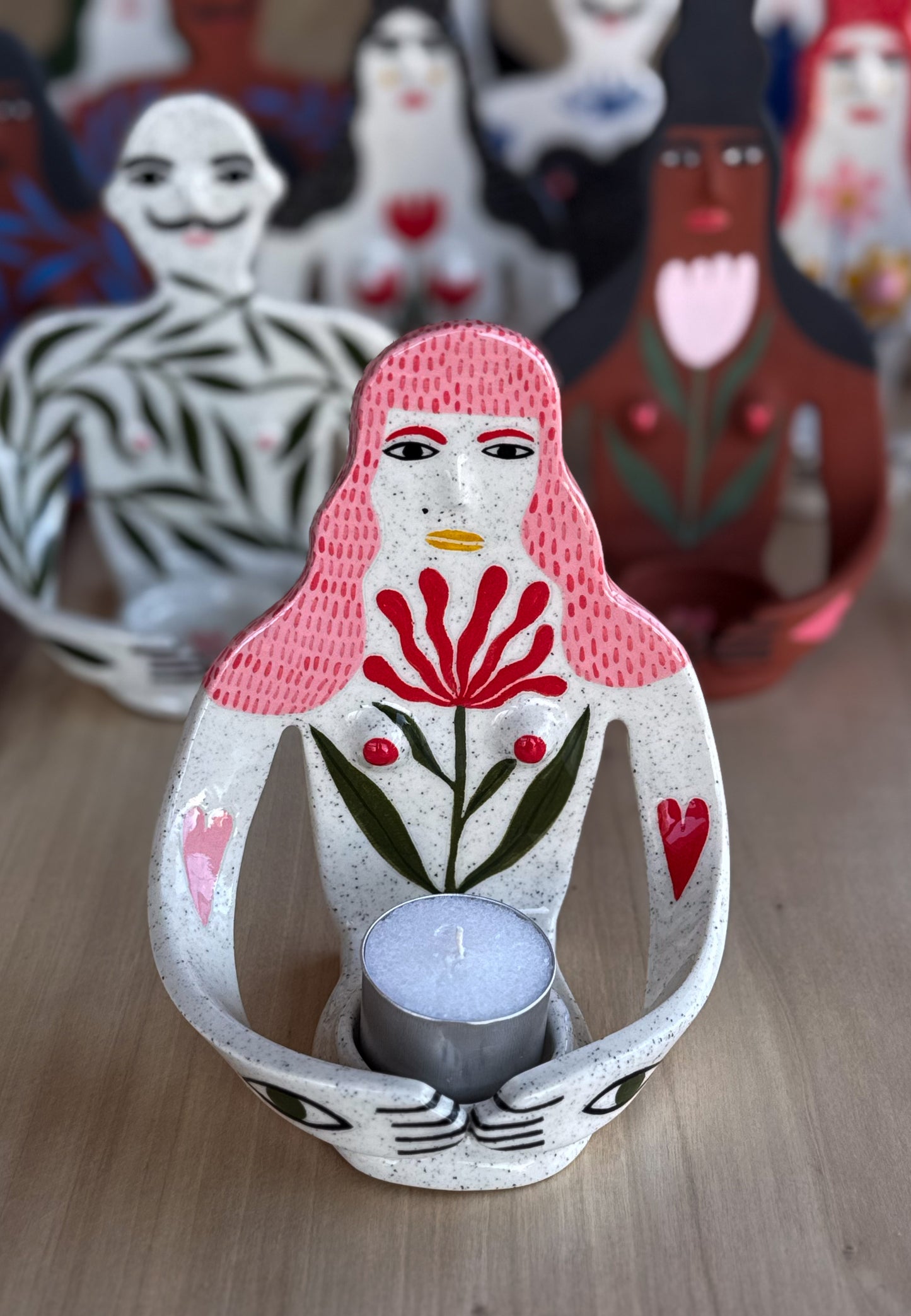 Candle Holder - wobble lady (discounted)