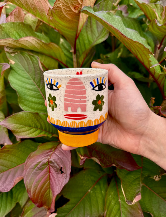 Goblet (royal blue and orange)