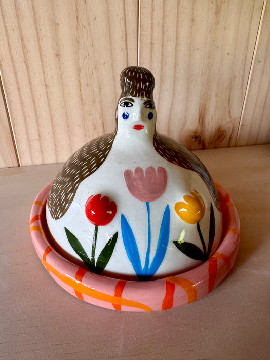 Butter Dish - Tulips