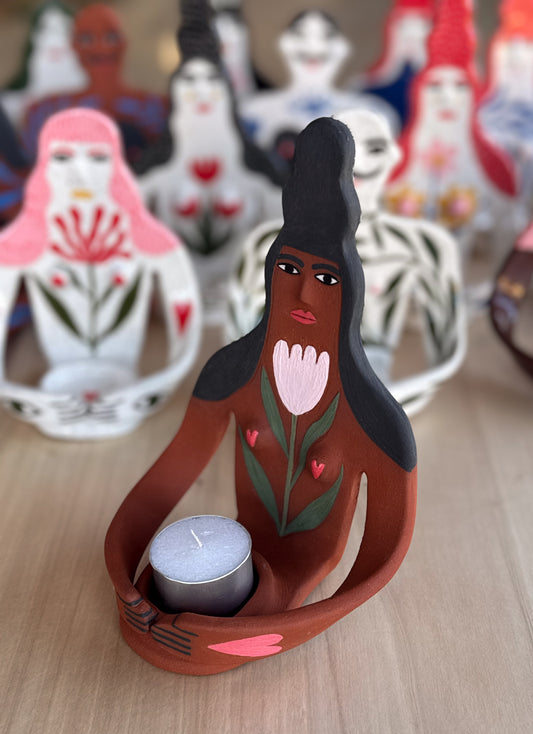 Candle Holder - one tulip lady