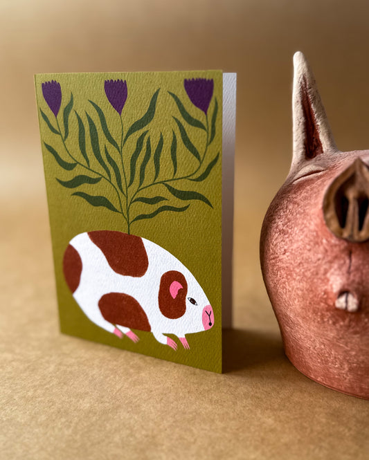 Card - Blooming Guinea pig