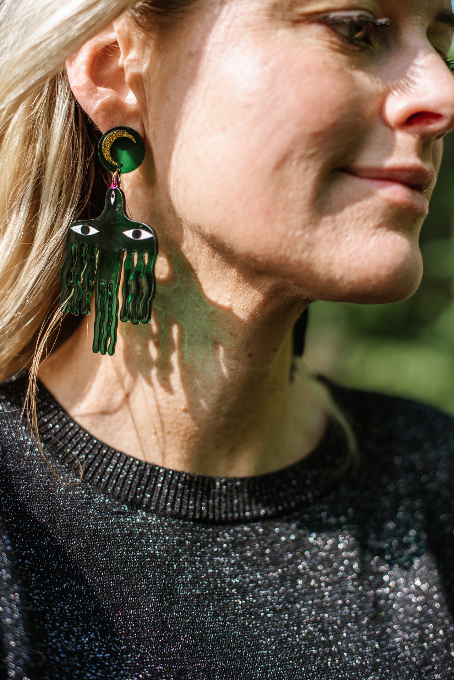 Forest Green Bird Earrings
