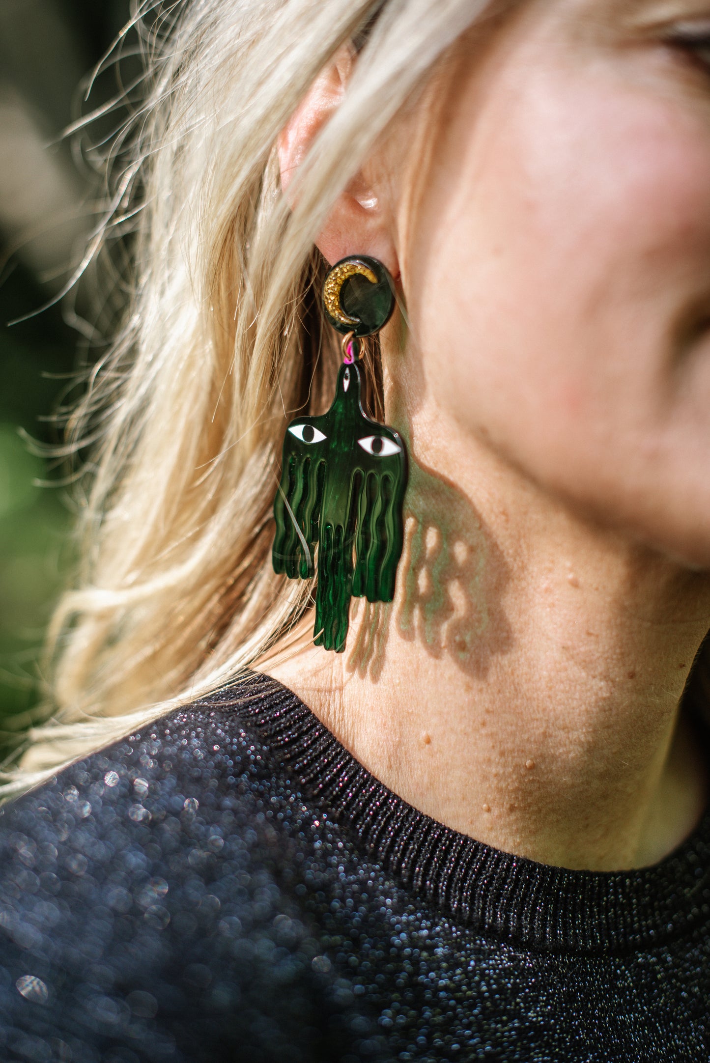 Forest Green Bird Earrings