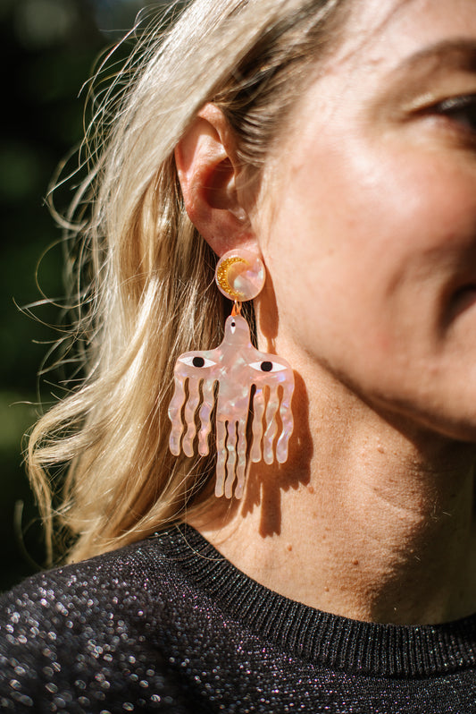 Pink Bird Earrings