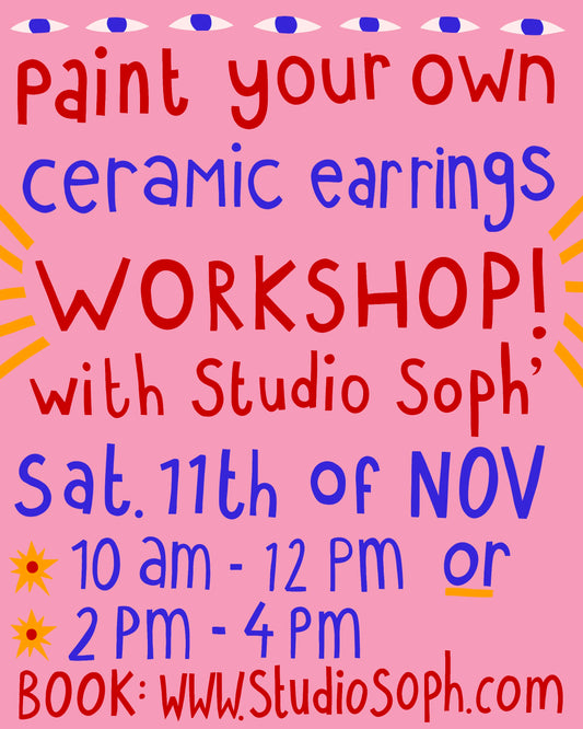Paint your own earrings workshop