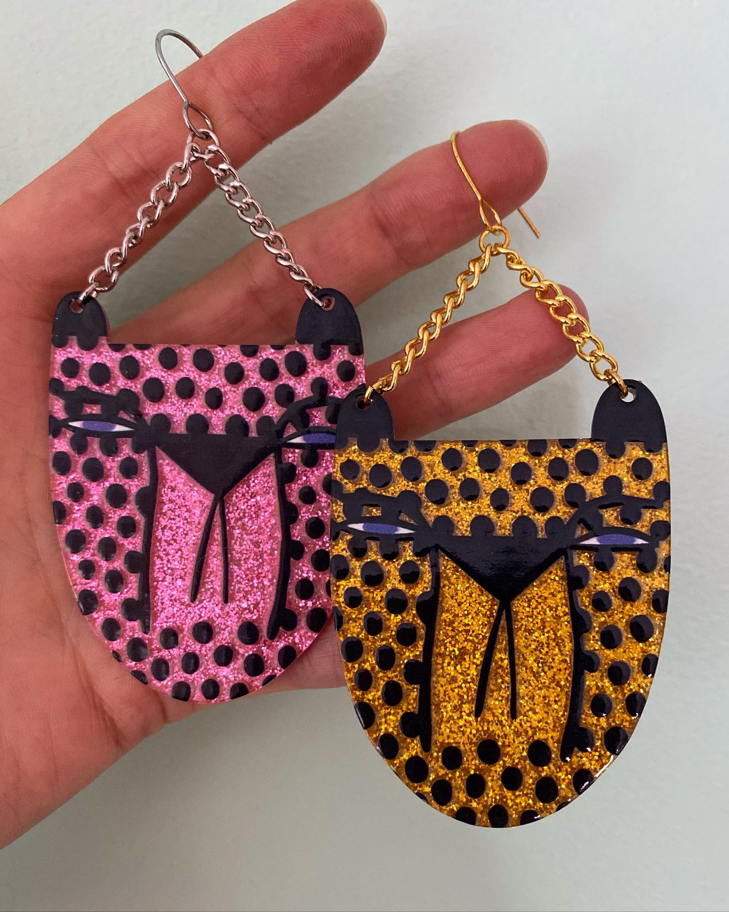 Grumpy Cheetah Earrings - Gold